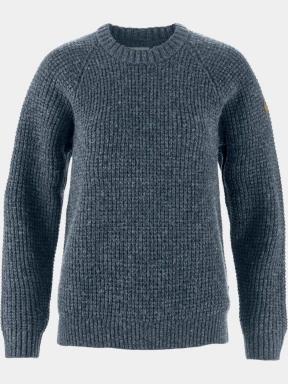 Fjallraven Övik Waffle Knit W női kötött pulóver sötétkék színben 1