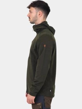 Fjallraven Keb Fleece Hoodie M férfi kapucnis pulóver zöld színben 3