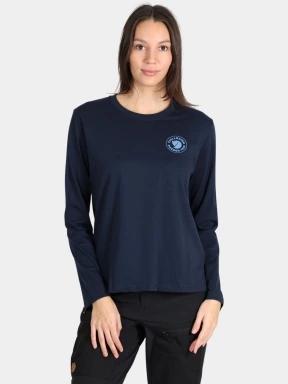 Fjallraven 1960 Logo T-shirt LS W női hosszú ujjú póló sötétkék színben 1