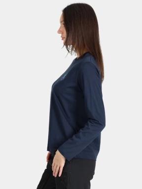 Fjallraven 1960 Logo T-shirt LS W női hosszú ujjú póló sötétkék színben 3