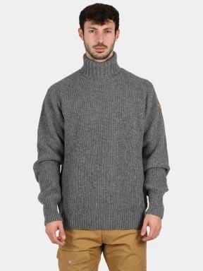 Fjallraven Övik Roller Neck Sweater M férfi kötött pulóver szürke színben 1