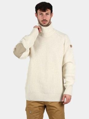 Fjallraven Övik Roller Neck Sweater M férfi kötött pulóver homok színben 1
