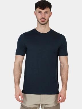 Fjallraven Abisko Wool SS M férfi rövid ujjú sport póló sötétkék színben 1