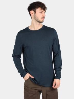 Fjallraven Abisko Wool LS M férfi hosszú ujjú póló sötétkék színben 1