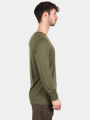 Fjallraven Abisko Wool LS M férfi hosszú ujjú póló zöld színben 3