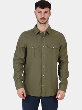 Fjallraven Övik Travel Shirt LS M férfi hosszú ujjú ing zöld színben 1