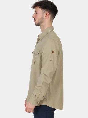 Fjallraven Övik Travel Shirt LS M férfi hosszú ujjú ing homok színben 3