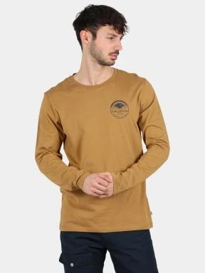 Fjallraven Forever Nature Badge LS M férfi hosszú ujjú póló barna színben 1