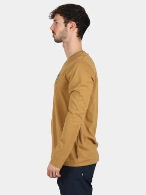 Fjallraven Forever Nature Badge LS M férfi hosszú ujjú póló barna színben 3