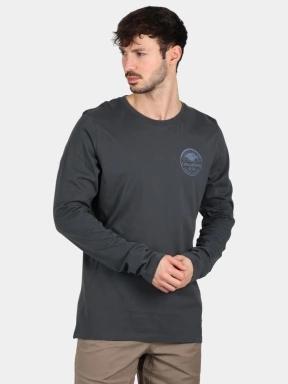 Fjallraven Forever Nature Badge LS M férfi hosszú ujjú póló sötétkék színben 1