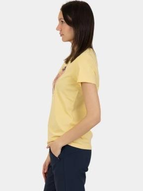 Fjallraven Arctic Fox T-shirt W női rövid ujjú póló sárga színben 3
