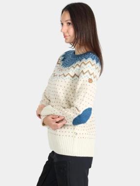 Fjallraven Övik Knit Sweater W női kötött pulóver homok színben 3