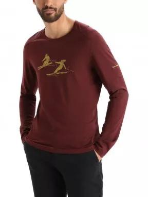 Icebreaker Men 200 Oasis LS Crewe Last Run férfi hosszú ujjú póló piros színben 1