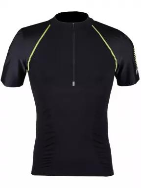 Mico Man Half Slvs Zip Neck Shirt M1 Trail férfi hosszú ujjú sport póló fekete színben 1