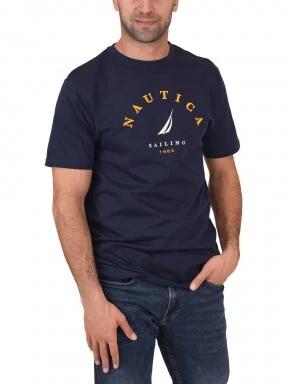 Nautica Schooner T-Shirt férfi rövid ujjú póló sötétkék színben 1
