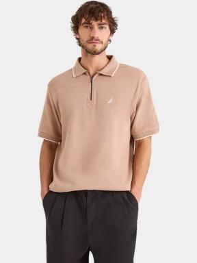 Nautica Bruma Short Sleeve Polo férfi galléros póló barna színben 1