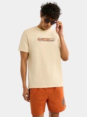 Nautica Adamstown T-Shirt férfi rövid ujjú póló homok színben 1