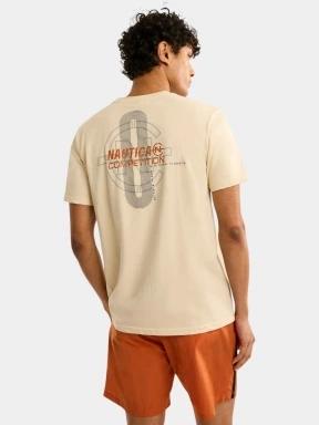 Nautica Adamstown T-Shirt férfi rövid ujjú póló homok színben 3