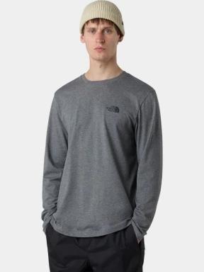 The North Face M L/S Simple Dome Tee férfi hosszú ujjú póló szürke színben 1