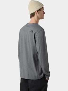 The North Face M L/S Simple Dome Tee férfi hosszú ujjú póló szürke színben 3