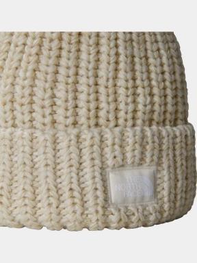 The North Face Cozy Chunky Cabin Beanie bojtos sapka homok színben 3