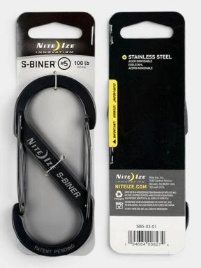 Niteize S-Biner® Stainless Steel Dual Carabiner #5 karabiner fekete színben 1