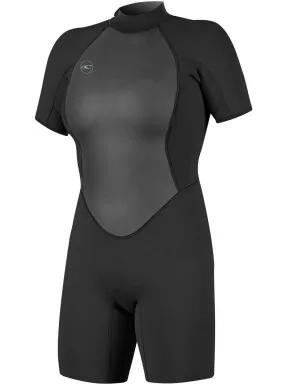 O'Neill Wms Reactor-2 2mm Back Zip S/S Spring női rövid ujjú neoprén ruha fekete színben 1