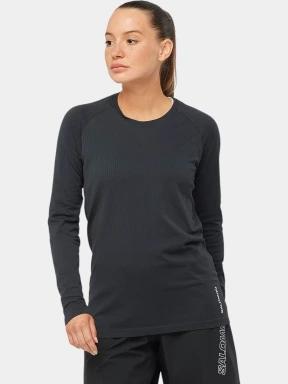 Salomon Sense Aero Seamless Tee W női hosszú ujjú sport póló fekete színben 1