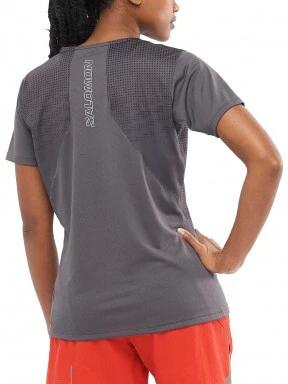 Salomon Sense Aero Ss Tee W női rövid ujjú sport póló szürke színben 3