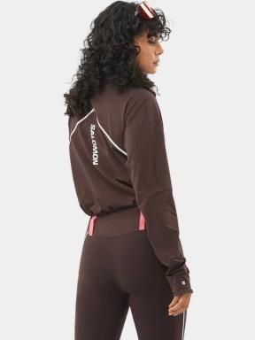 Salomon Sense Aero Hybrid Cropped női crop pulóver barna színben 3