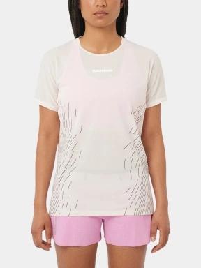 Salomon Sense Aero SS Tee Gfx W női rövid ujjú sport póló fehér színben 1