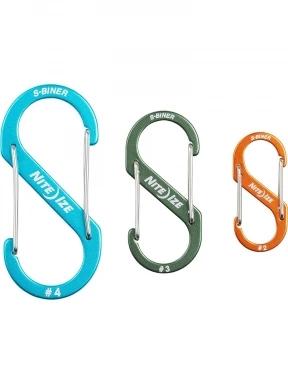 Niteize S-Biner® Alumínium S (dupla) Karabiner szett (3db) karabiner multikolor színben 1