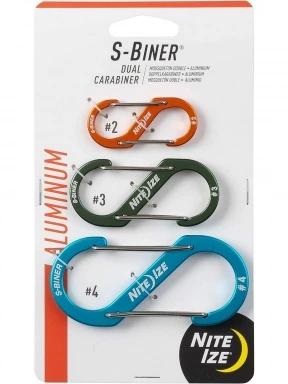 Niteize S-Biner® Alumínium S (dupla) Karabiner szett (3db) karabiner multikolor színben 3