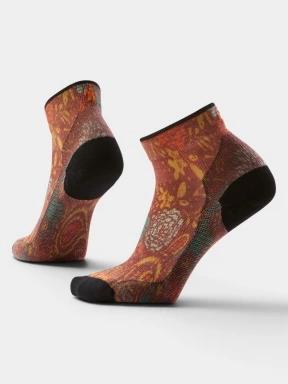 Smartwool Women's Bike Zero Cushion Paisley Print női sportzokni narancssárga színben 1