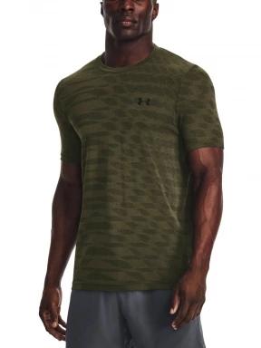 Under Armour Ua Seamless Novelty Ss férfi rövid ujjú sport póló oliva színben 1