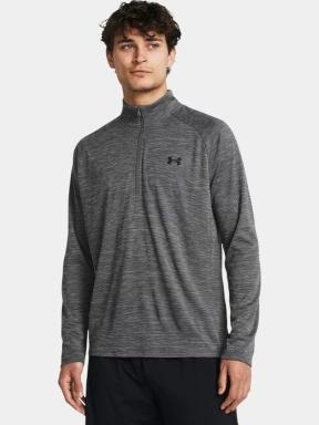 Under Armour UA Tech Textured 1/2 Zip férfi hosszú ujjú sport póló szürke színben 1