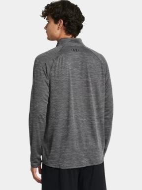 Under Armour UA Tech Textured 1/2 Zip férfi hosszú ujjú sport póló szürke színben 3