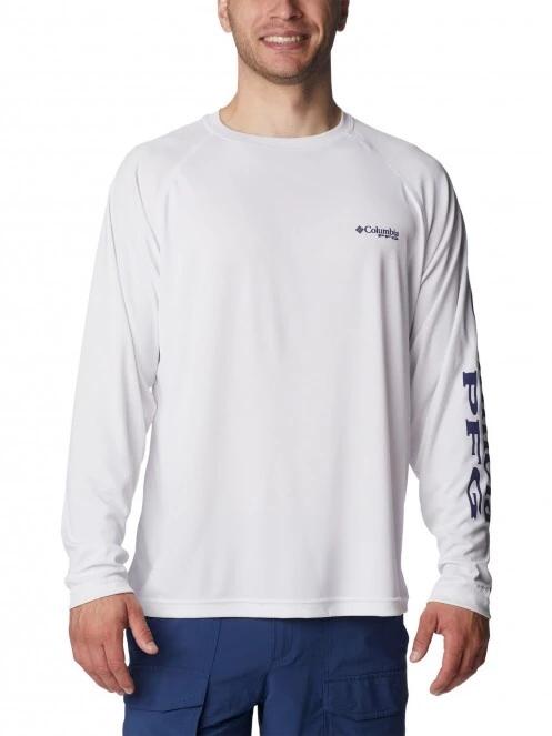 Columbia Terminal Tackle LS Shirt férfi hosszú ujjú sport póló fehér színben 2
