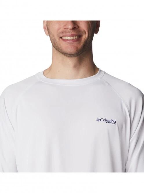 Columbia Terminal Tackle LS Shirt férfi hosszú ujjú sport póló fehér színben 5