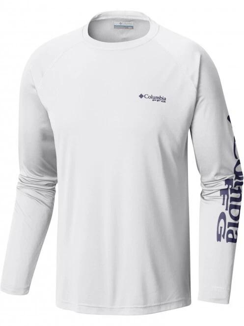 Columbia Terminal Tackle LS Shirt férfi hosszú ujjú sport póló fehér színben 6