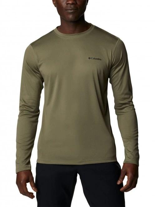 Columbia Zero Rules Long Sleeve Shirt férfi hosszú ujjú sport póló zöld színben 2