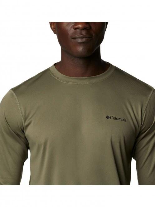 Columbia Zero Rules Long Sleeve Shirt férfi hosszú ujjú sport póló zöld színben 5