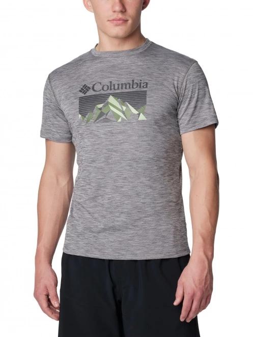 Columbia Zero Rules Short Sleeve Graphic Shirt férfi rövid ujjú sport póló szürke színben 2