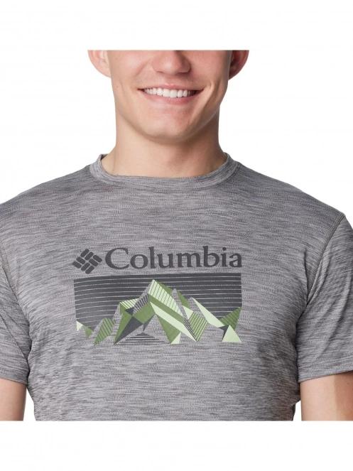 Columbia Zero Rules Short Sleeve Graphic Shirt férfi rövid ujjú sport póló szürke színben 5