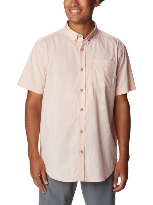 Columbia Rapid Rivers II Short Sleeve Shirt férfi rövid ujjú ing rózsaszín színben 2
