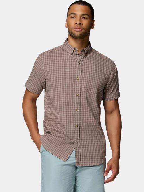 Columbia Rapid Rivers II Short Sleeve Shirt férfi rövid ujjú ing barna színben 2