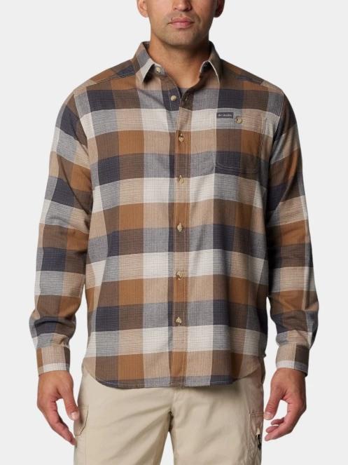 Columbia Cornell Woods Flannel Long Sleeve Shirt férfi hosszú ujjú ing homok színben 2