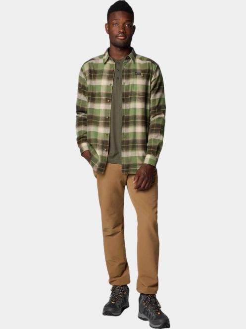 Columbia Cornell Woods Flannel Long Sleeve Shirt férfi hosszú ujjú ing zöld színben 5