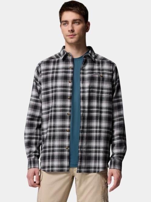 Columbia Cornell Woods Flannel Long Sleeve Shirt férfi hosszú ujjú ing szürke színben 5