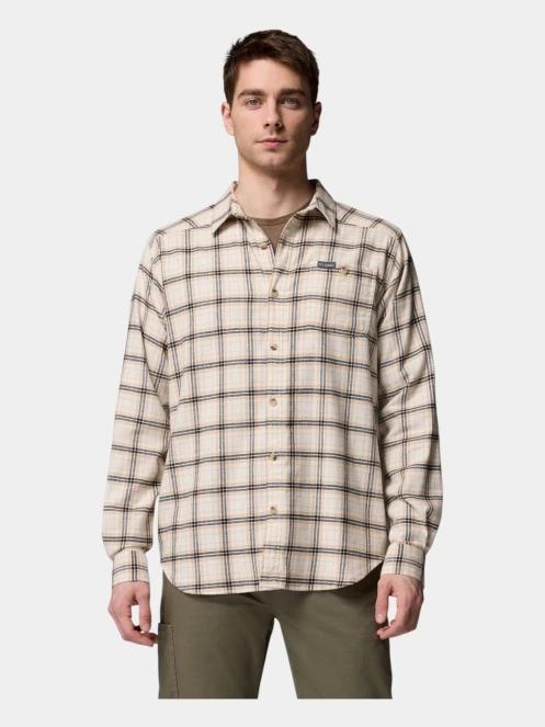 Columbia Cornell Woods Flannel Long Sleeve Shirt férfi hosszú ujjú ing homok színben 2